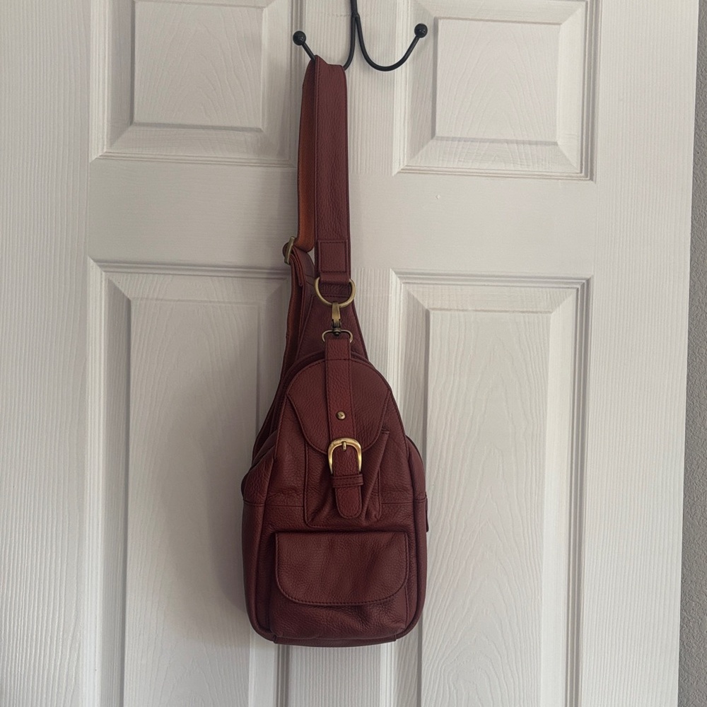 Elegant Brown Crossbody Bag/Mini Backpack